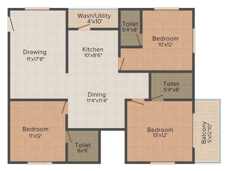 Hilife Palm Groves (3BHK+3T (1,475 sq ft) 1475 sq ft)