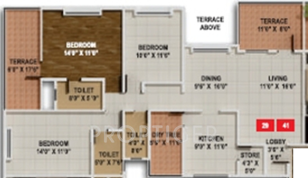 Horizon A 10 (3BHK+3T (1,705 sq ft) 1705 sq ft)