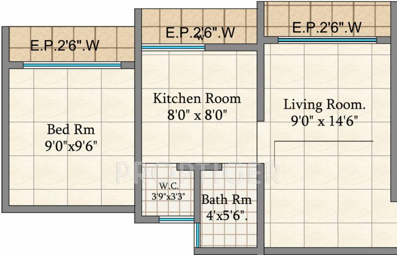 GK Hill View Residency (1BHK+1T (390 sq ft) 390 sq ft)