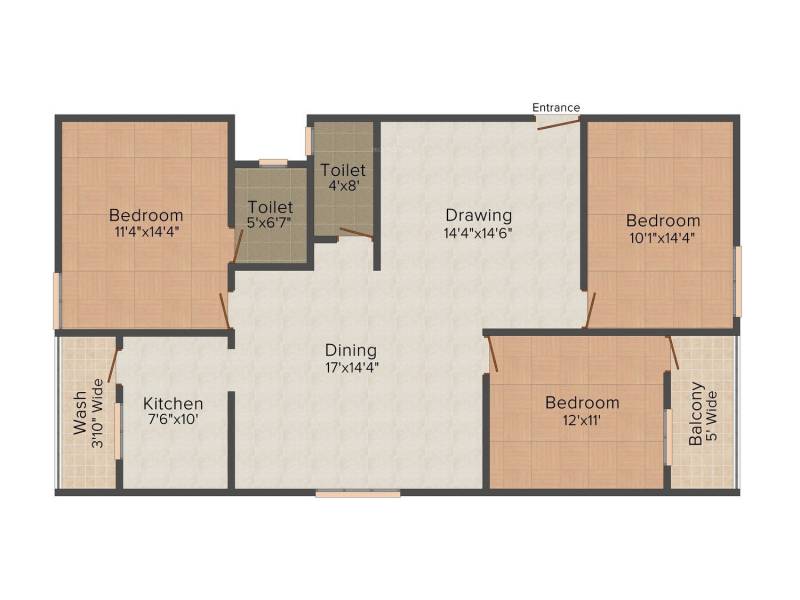Lakshmi Splendour (3BHK+2T (1,481 sq ft) 1481 sq ft)