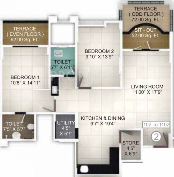 Pethkar Samrajya (2BHK+2T (1,219 sq ft) 1219 sq ft)