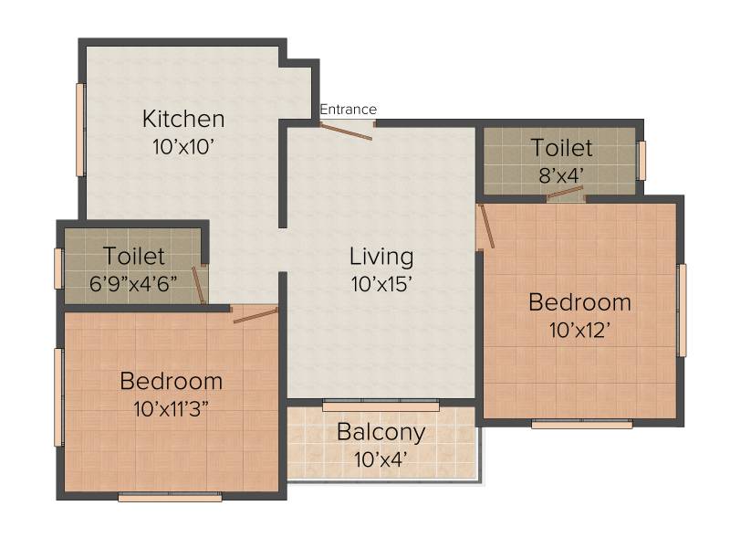 Rajashree Enclave (2BHK+2T (815 sq ft) 815 sq ft)