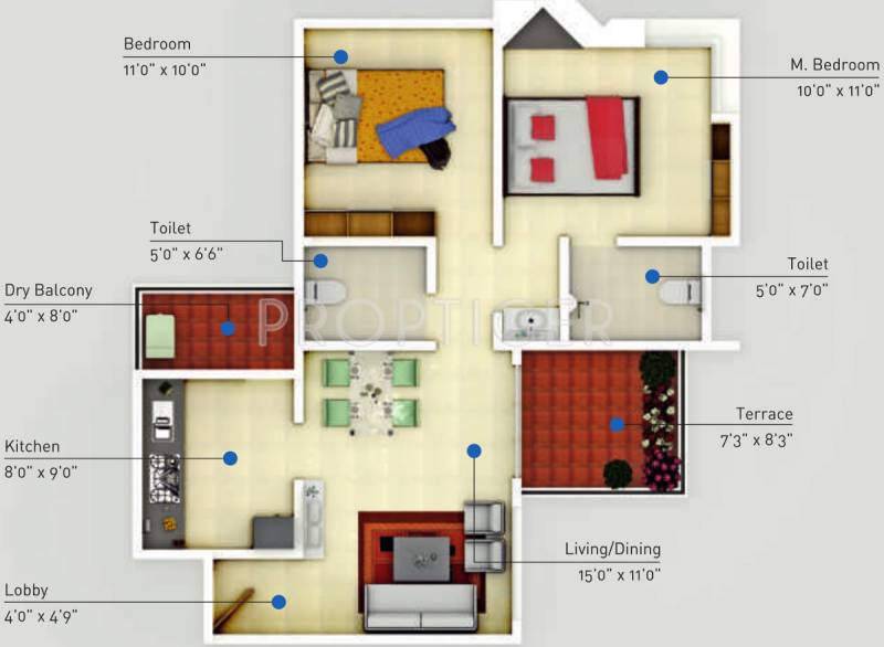 VK Silver Nest (2BHK+2T (890 sq ft) 890 sq ft)