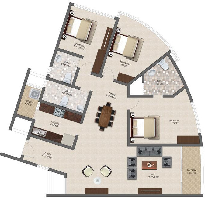 TVH Ouranya Bay (3BHK+3T (2,084 sq ft) 2084 sq ft) TVH Ouranya Bay (3BHK+3T (2,084 sq ft) 2084 sq ft)