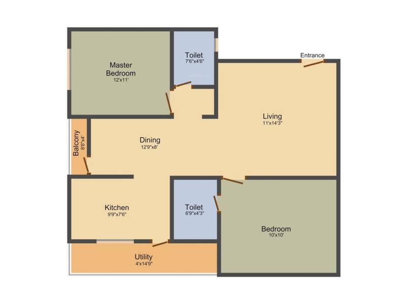 Ajantha Royal (2BHK+2T (1,065 sq ft) 1065 sq ft)