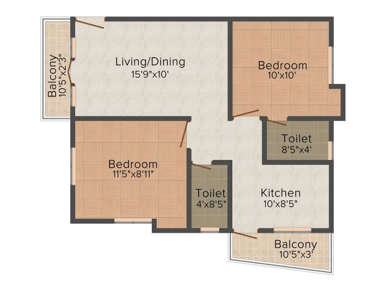 Sai Satcharita (2BHK+2T (804 sq ft) 804 sq ft)