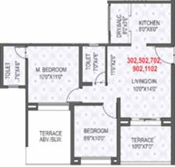 Rama Krystal City (2BHK+2T (918 sq ft) 918 sq ft) Rama Krystal City (2BHK+2T (918 sq ft) 918 sq ft)