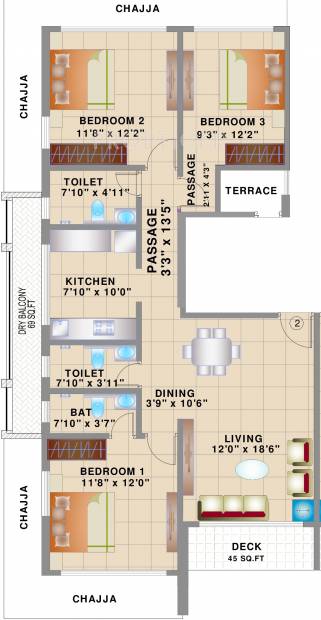 Kesar Polaris (3BHK+3T (1,622 sq ft) 1622 sq ft)