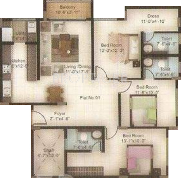 Divya Westside (3BHK+3T (1,450 sq ft) 1450 sq ft)