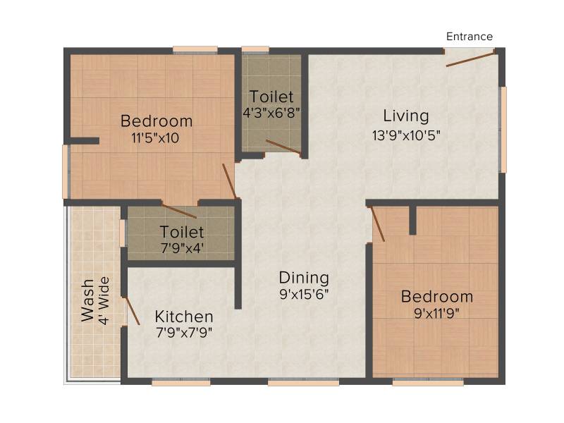 Rathi Sri Tirumala Crest (2BHK+2T (1,000 sq ft) 1000 sq ft)