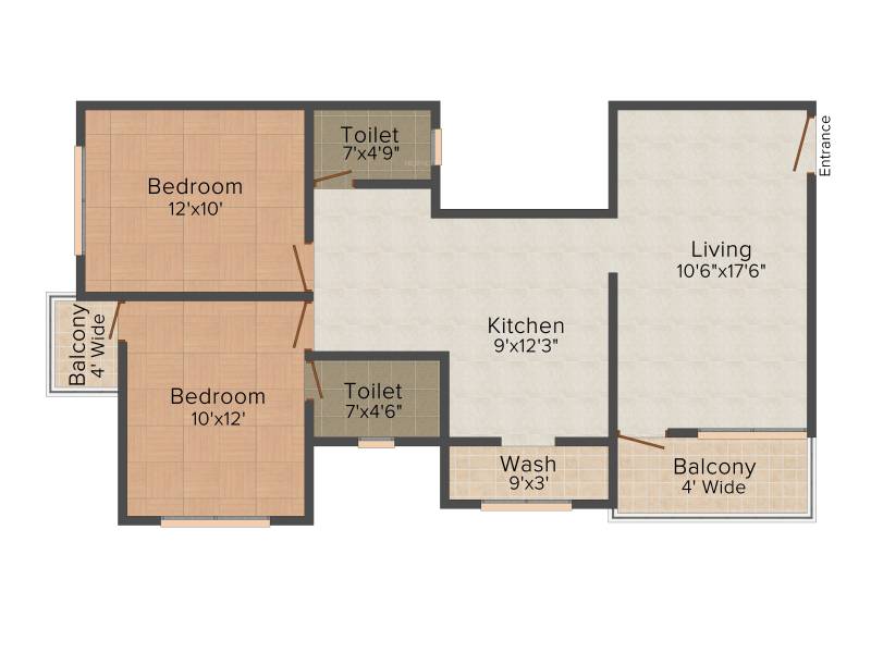 SM Yogijan (2BHK+2T (970 sq ft) 970 sq ft)