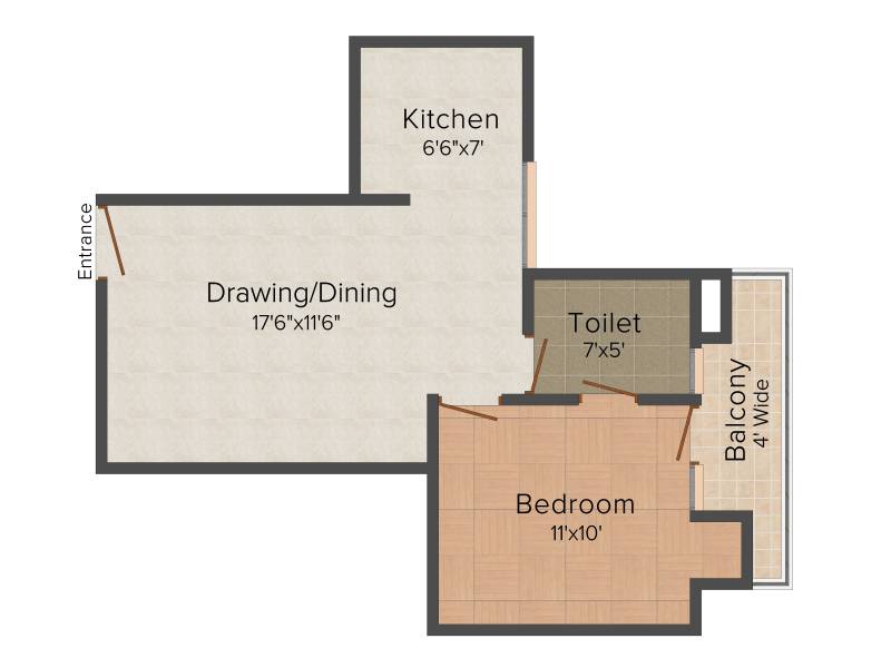 Grah Green View Heights (1BHK+1T (650 sq ft) 650 sq ft)