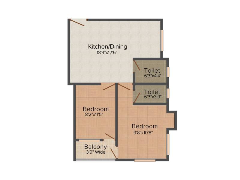 Trans Vajra (2BHK+2T (780 sq ft) 780 sq ft)
