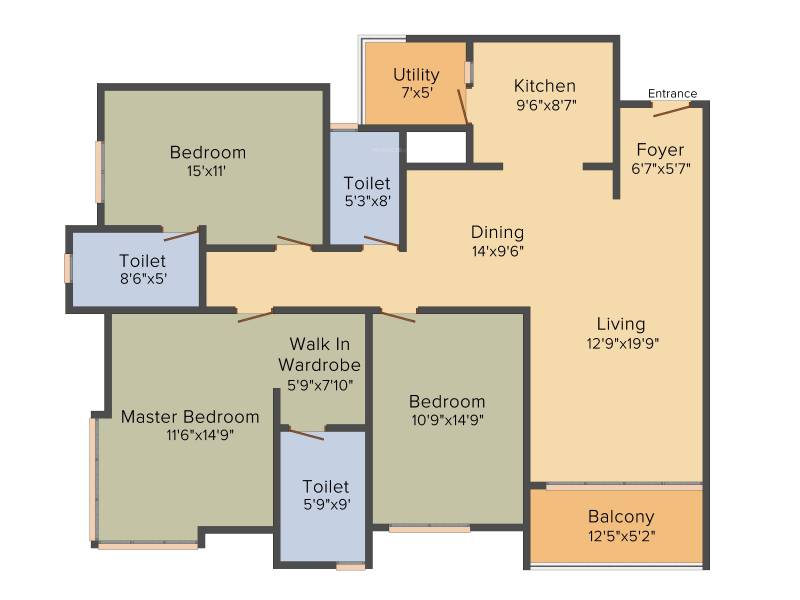 The Address The Five Summits (3BHK+3T (1,779 sq ft) 1779 sq ft)