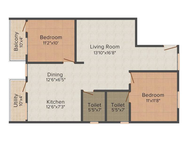 Suvrith Soprano (2BHK+2T (1,070 sq ft) 1070 sq ft)