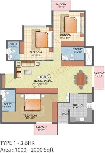 Unique Unique Signature (3BHK+3T (2,000 sq ft) 2000 sq ft)