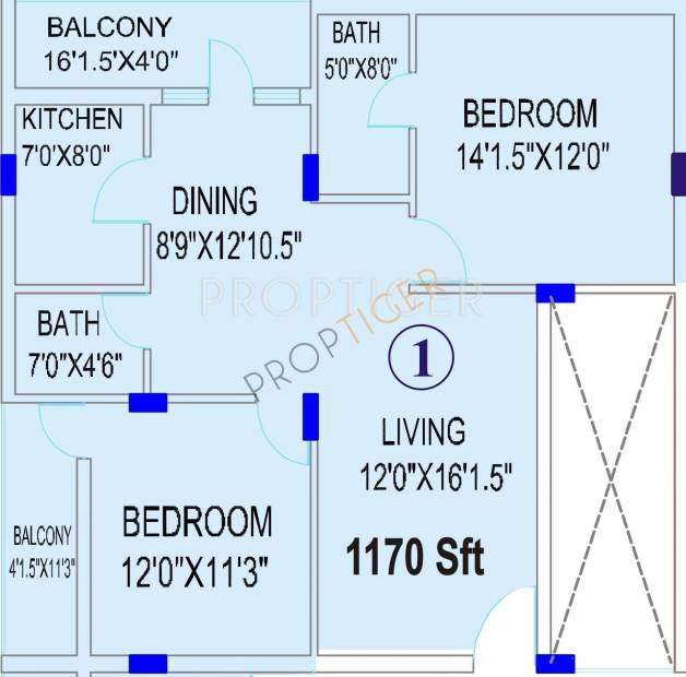 Laa Laa Regency (2BHK+2T (1,170 sq ft) 1170 sq ft)