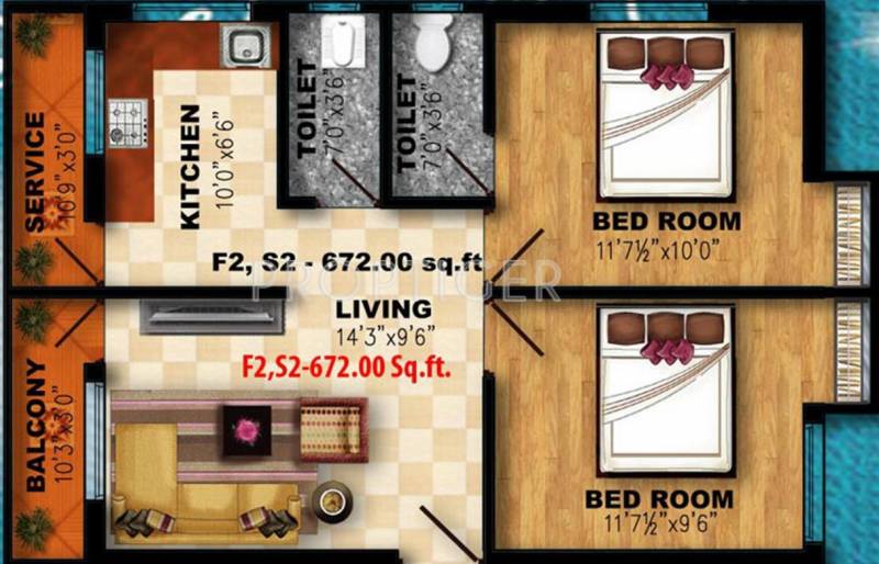 Devanayaki Anjalai Enclave (2BHK+2T (672 sq ft) 672 sq ft)