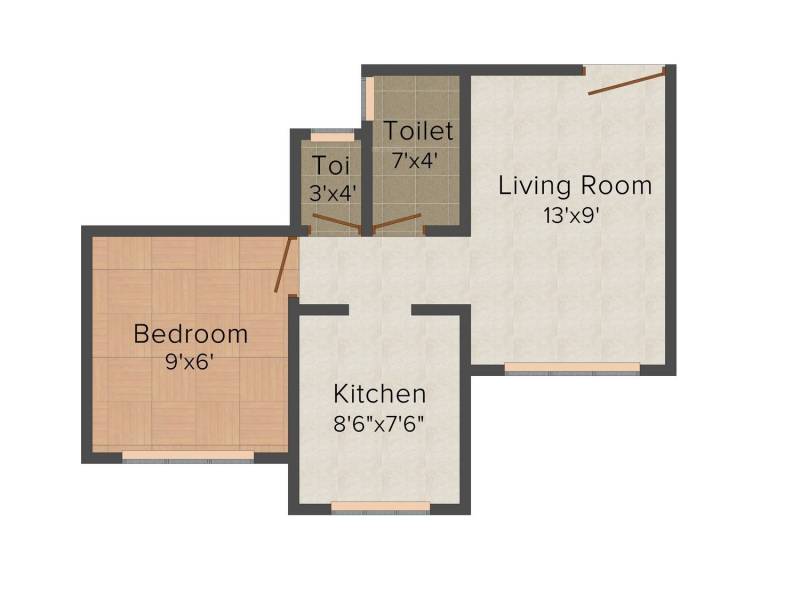 KVC Shantivan (1BHK+1T (478 sq ft) 478 sq ft)