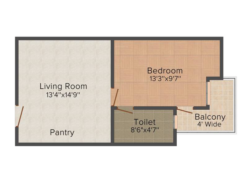 Trimurty Kohinoor Garden (1BHK+1T (607 sq ft) 607 sq ft)