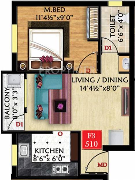 Bhaveshwar Vishwas (1BHK+1T (510 sq ft) 510 sq ft)