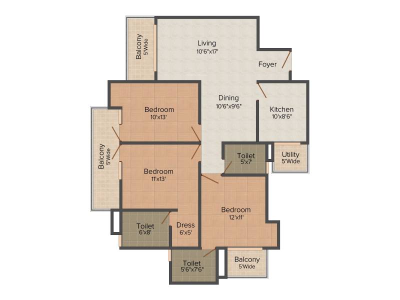 YPS Dwarika (3BHK+3T (1,680 sq ft) 1680 sq ft)
