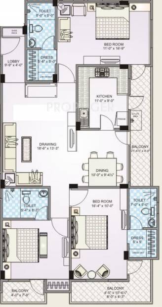 Pearl Imperia (3BHK+3T (1,819 sq ft) 1819 sq ft)