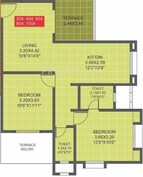 Trimurti Chandranil Apartment (2BHK+2T (950 sq ft) 950 sq ft)