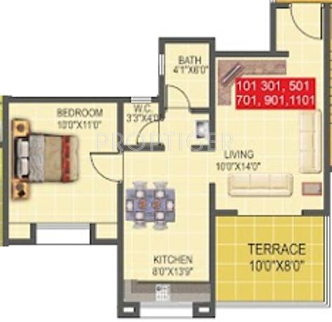 Trimurti Chandraabha (1BHK+1T (664 sq ft) 664 sq ft)