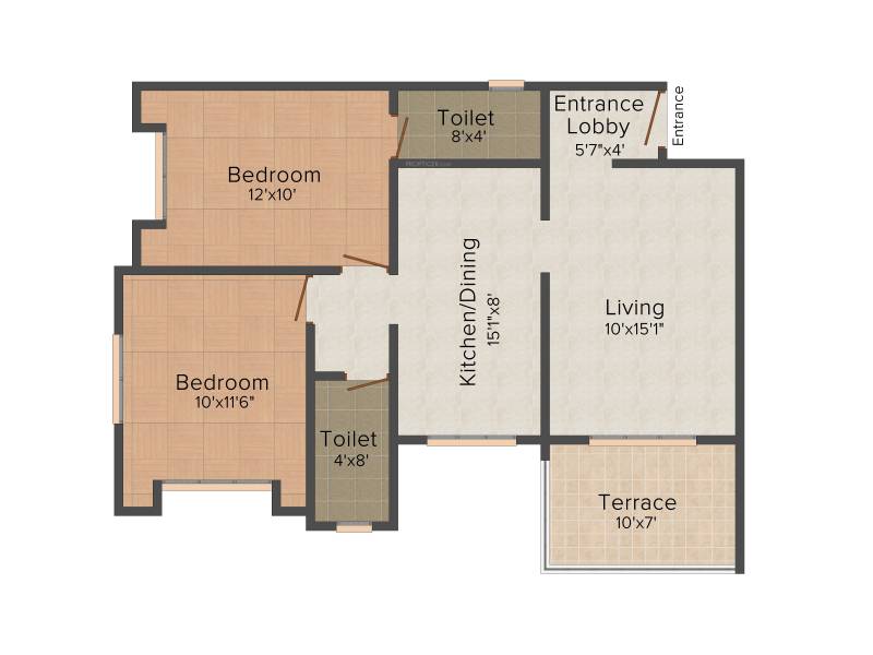 Trimurti Associates Chandraabha 2BHK+2T (894 sq ft)