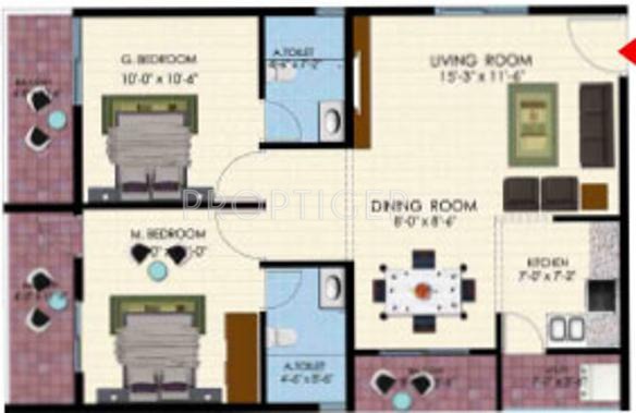Vistar Classic (2BHK+2T (1,090 sq ft) 1090 sq ft)