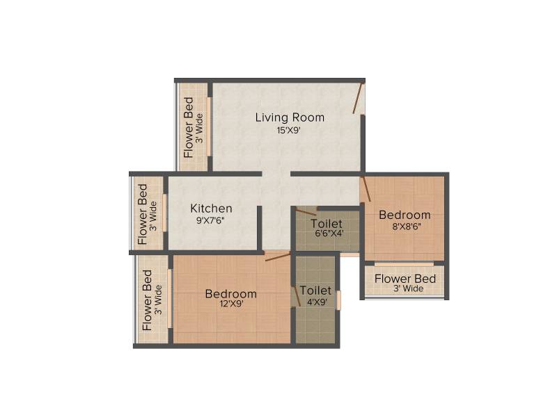 Hitesh Parasiya Complex (2BHK+2T (930 sq ft) 930 sq ft)