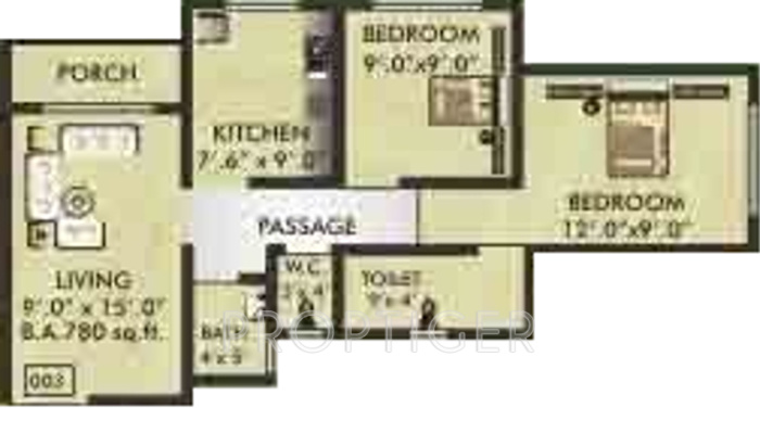 Hitesh Parasiya Complex (2BHK+2T (780 sq ft) 780 sq ft)