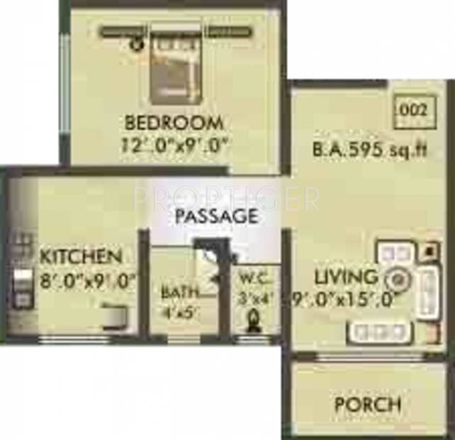 Hitesh Parasiya Complex (1BHK+1T (595 sq ft) 595 sq ft)