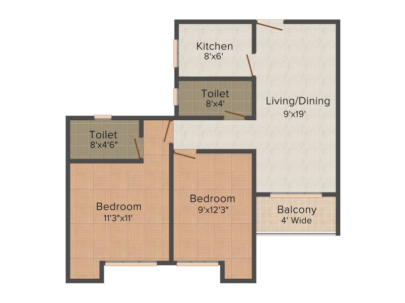 Vinayak Citrus Cove (2BHK+2T (910 sq ft) 910 sq ft)