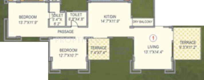 Rainbow Panorama (2BHK+2T (1,166 sq ft) 1166 sq ft)