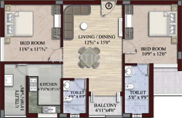 Baashyaam Happy Windows (2BHK+2T (944 sq ft) 944 sq ft)