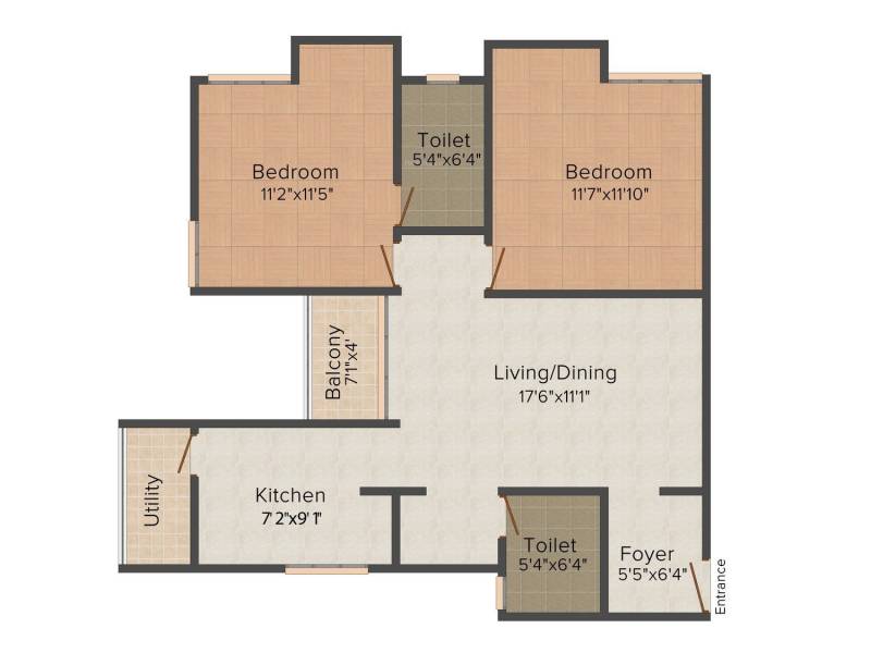 Baashyaam Happy Windows (2BHK+2T (1,068 sq ft) 1068 sq ft)