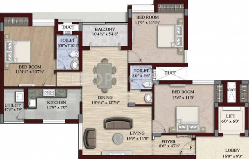 Baashyaam Happy Windows (3BHK+2T (1,507 sq ft) 1507 sq ft)
