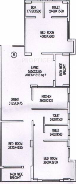 Natural Sarvapriya Residency (3BHK+3T (1,813 sq ft) 1813 sq ft)