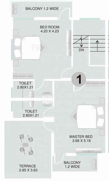 Saldanha Countryside (3BHK+3T (1,736 sq ft) 1736 sq ft)