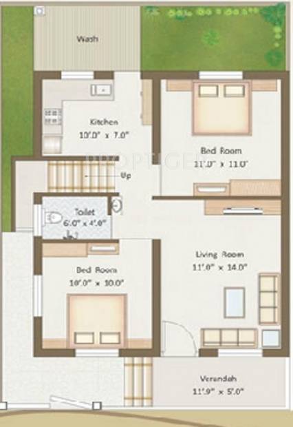 Darshanam Residency (2BHK+1T (882 sq ft) 882 sq ft)