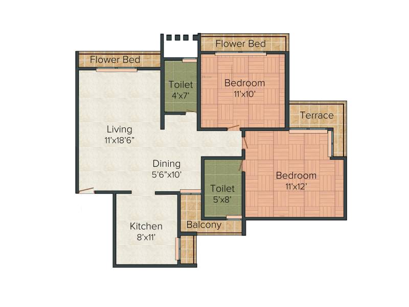 C Teja Signature (2BHK+2T (1,300 sq ft) 1300 sq ft)