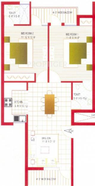 Bajwa Paradise Apartments (2BHK+2T (1,100 sq ft) 1100 sq ft)