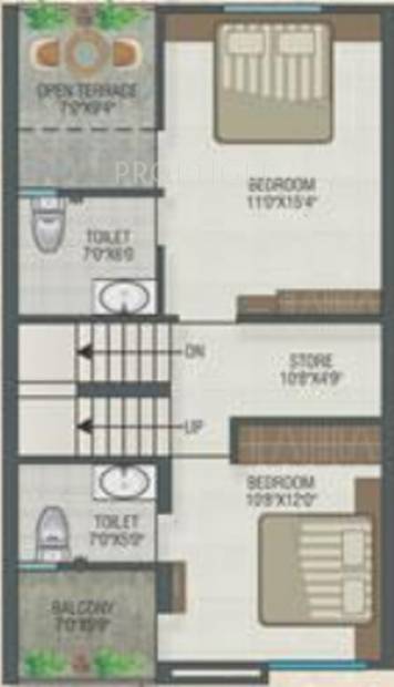 Aatmiya Krishna Vatika (3BHK+3T (1,268 sq ft) 1268 sq ft)