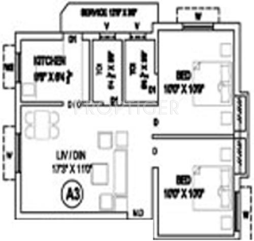 Bhuvaneshwari Rudrapriya And Raghupriya (2BHK+2T (789 sq ft) 789 sq ft)