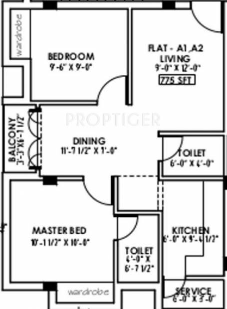 Rahul Vaishnavi Nagar (2BHK+2T (765 sq ft) 765 sq ft)