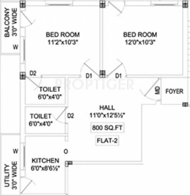 LJC Builders And Promoters Suji Flats (2BHK+2T (800 sq ft) 800 sq ft)