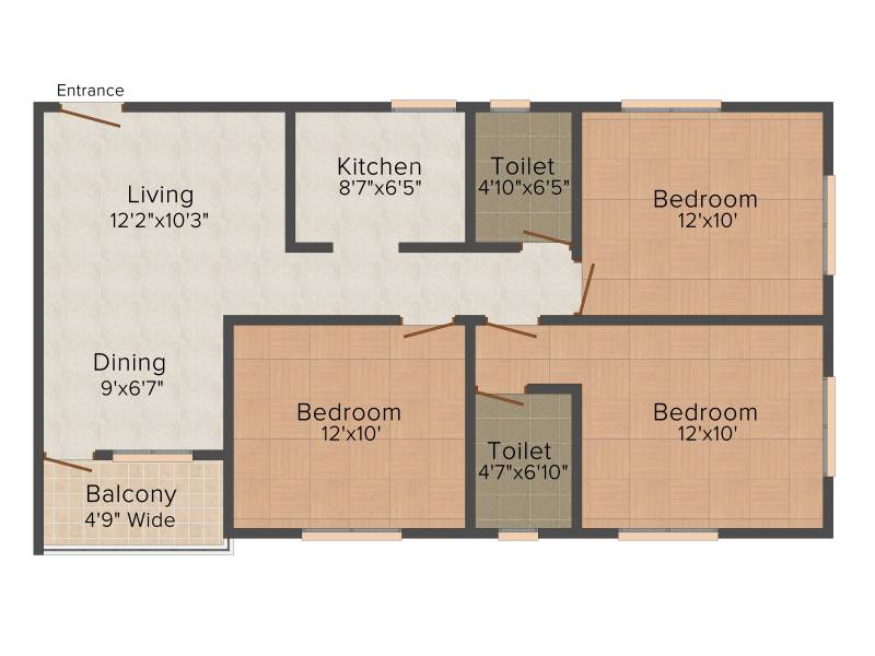 Ambey Group Ambey Regent 3BHK+3T (1,093 sq ft)