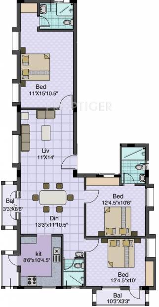 Acchyuthan Sri Koormam (3BHK+3T (1,523 sq ft) 1523 sq ft)